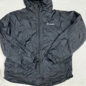 Black Columbia windbreaker jacket